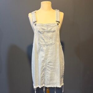 Wild Fable Bleached Denim Overall Dress. Medium